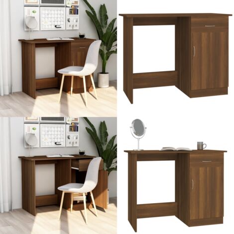 Scrivania Rovere Marrone 100x50x76 cm in Legno Multistrato - Scrivania marrone - Scrivania da ufficio