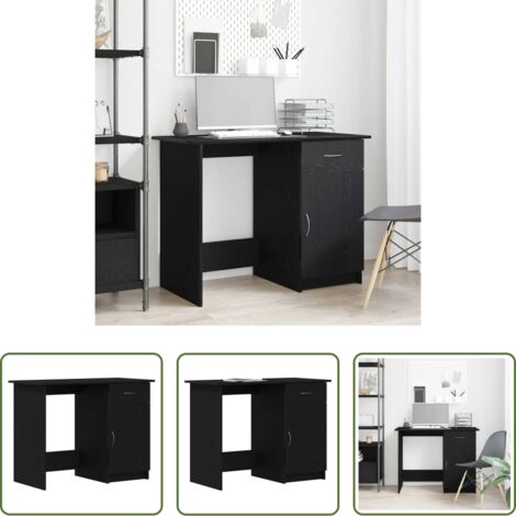 Scrivania Rovere Nero -  Scrivania Rovere Nero 100 x 50 x 76 cm Legno multistrato