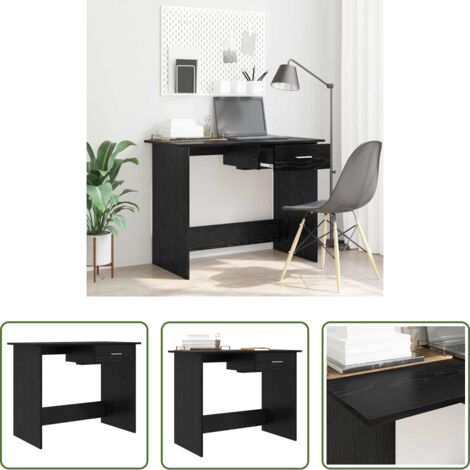Scrivania Rovere Nero -  Scrivania Rovere Nero 100 x 50 x 76 cm Legno multistrato