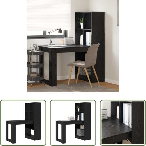 Scrivania Rovere Nero -  Scrivania Rovere Nero 122 x 67 x 145 cm Legno multistrato