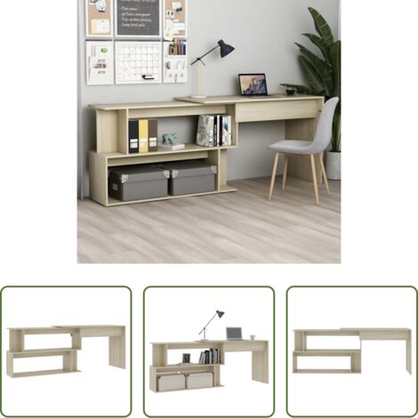 Scrivania rovere - Scrivania Angolo Rovere Sonoma 200x50x76 cm Legno Multistrato