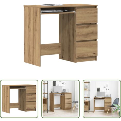 Scrivania rovere -  Scrivania Rovere Artigianale 90x45x76 cm in Legno Multistrato