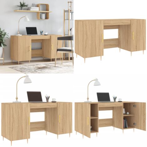 Scrivania Rovere Sonoma 140x50x75 cm in Legno Multistrato - Scrivania da studio - Scrivania in legno multistrato
