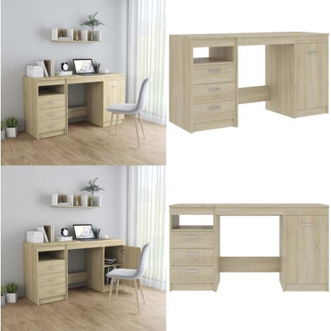 Scrivania Rovere Sonoma 140x50x76 cm in Truciolato - Scrivania Rovere Sonoma - Scrivania da ufficio