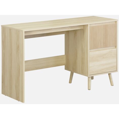 Scrivania scandinava decorazione in legno, 2 cassetti