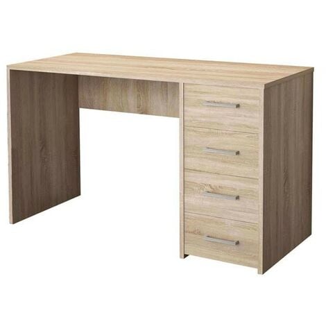 Scrivania porta pc in legno di colore rovere misura 90x55x76h cm