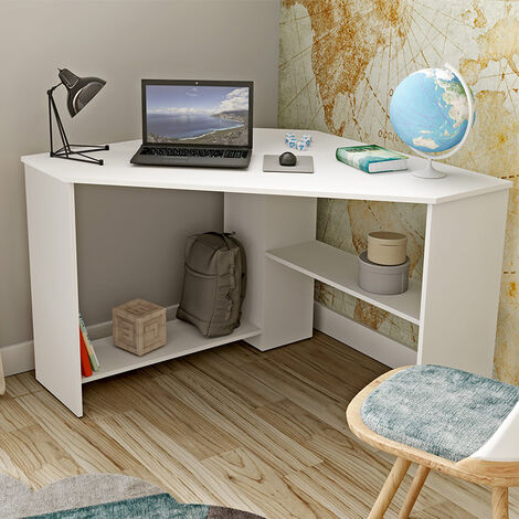 Scrivania ufficio angolare salvaspazio 80x80cm bianco Norman