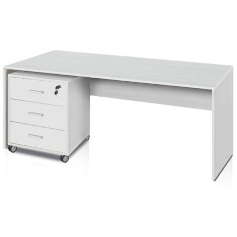 Scrivania ufficio bianco fiammato larga 150 cm.