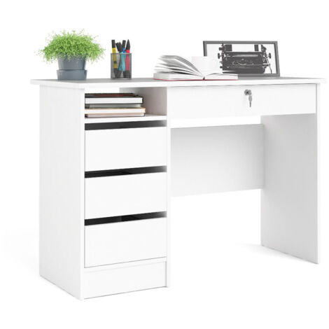 Scrivania Ufficio Function Plus Tvilum 109x48x75 cm con 3 Cassetti e Serratura - COLORE: BIANCO