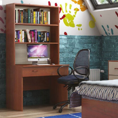 Scrivania ufficio porta computer con libreria e
