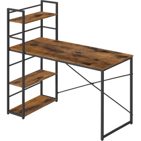 Scrivania Valora MAX 4.0 nero rustico con mensole dal design elegante