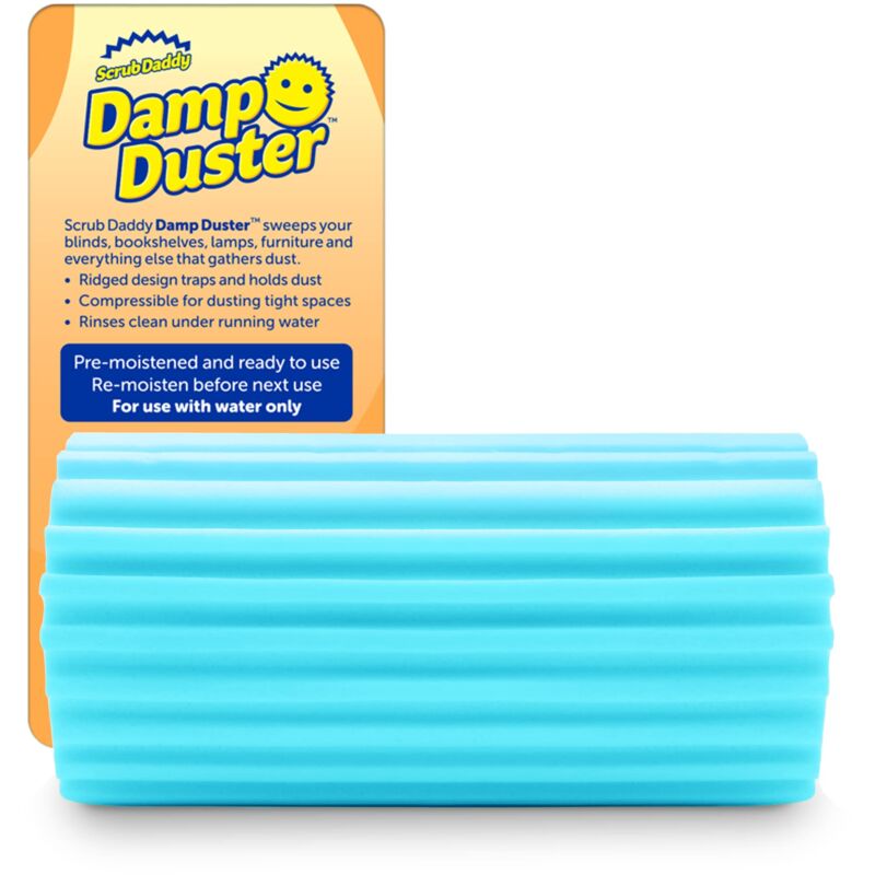 Image of Scrub Daddy Damp Duster, Spugna Magica per la Pulizia della Polvere, Spolverino per Persiane e Tende in Legno, Prese d'Aria, Termosifoni, Battiscopa,