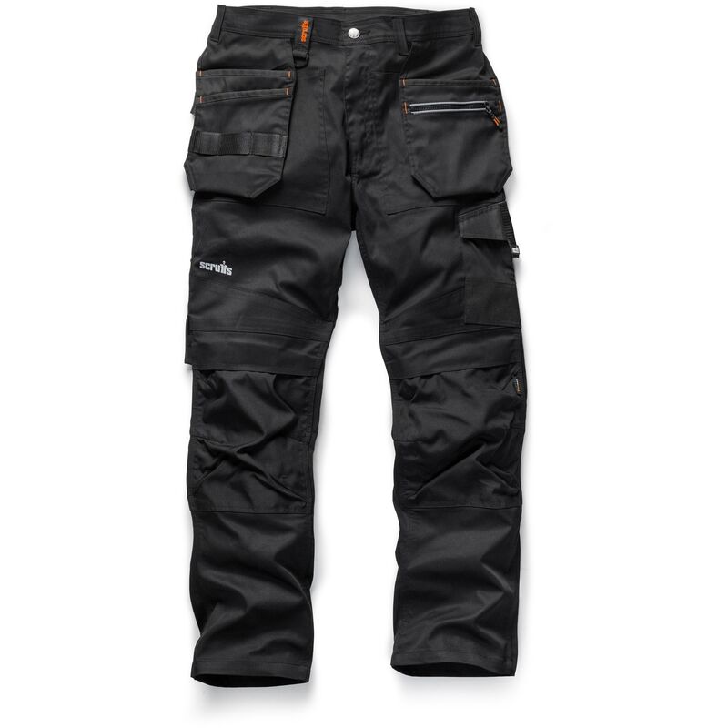 Scruffs Trade Flex Slim Fit Work Trousers Black - 28' Waist x Short Leg