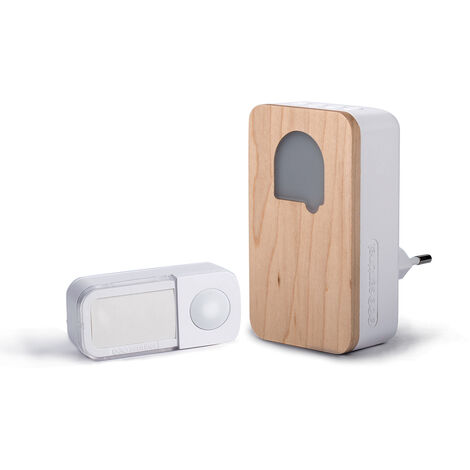 SCS SENTINEL - Campanello senza fili senza batterie - Con spina - 150m in campo aperto - Legno - SoneCosy, CSF0104
