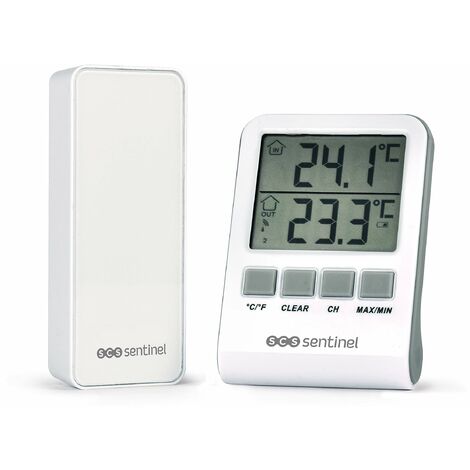 SCS Sentinel - HCN0066 -Termometro Digitale con sonda Esterna Wireless - Termometro Senza Fili - Termometro per Interni Esterni - Strumento meteorologico - DigiThermo Indoor/Outdoor