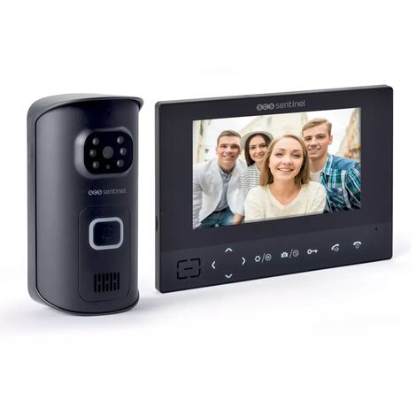 Scs Sentinel – Interphone vidéo sans fil 200m – Écran 7 pouces rechargeable – Vision nocturne – Alarme anti-arrachement – Installation simple