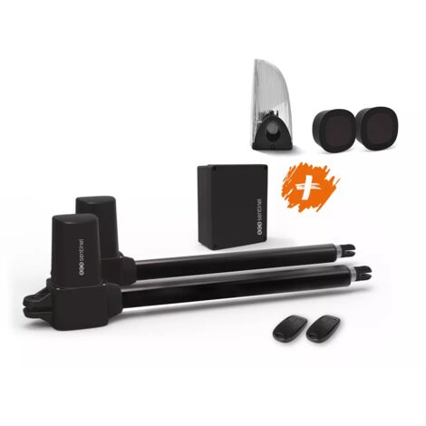 Scs Sentinel – Kit motorisation portail battant SimplyOpen 1+ COMFORT – 2 moteurs à vérins – Charge max 300 kg – Longueur vantail 4 m – Kit sécurité inclus