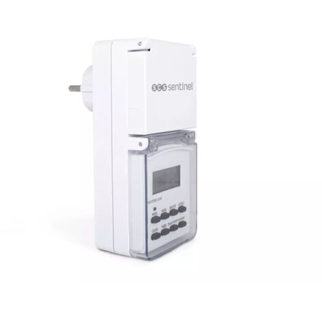 Scs Sentinel – Prise programmable électronique IP44 – Charge 3600W – 10 programmes – Alimentation 230V AC 50Hz – Pour espaces extérieurs