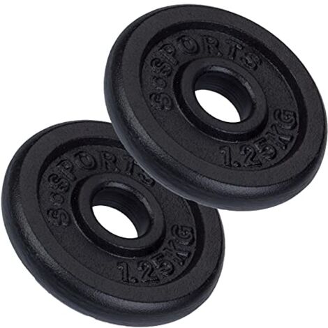ScSPORTS 25 kg Set di dischi in ghisa 2 X 125 kg 30/31 mm Foro