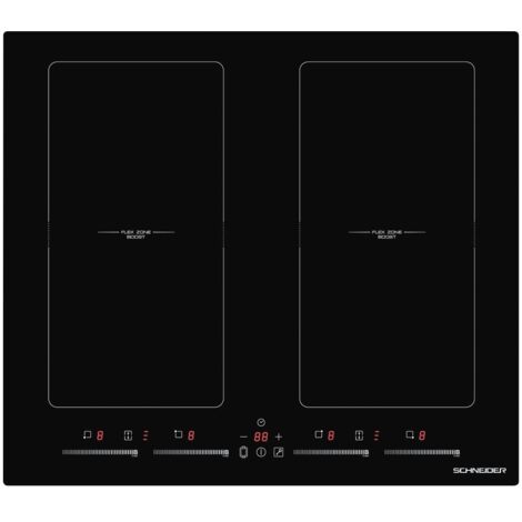 SCTI6042N5/1-SCHNEIDER Plaque induction Vitrocéramique noire 60cm 7400W 4 foyers 2 flexibles