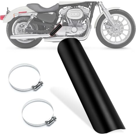 Scudo termico per moto, protezione universale in metallo per scarico moto con elementi di fissaggio in acciaio inossidabile per la maggior parte delle moto da motocross, nero, 1 pezzo