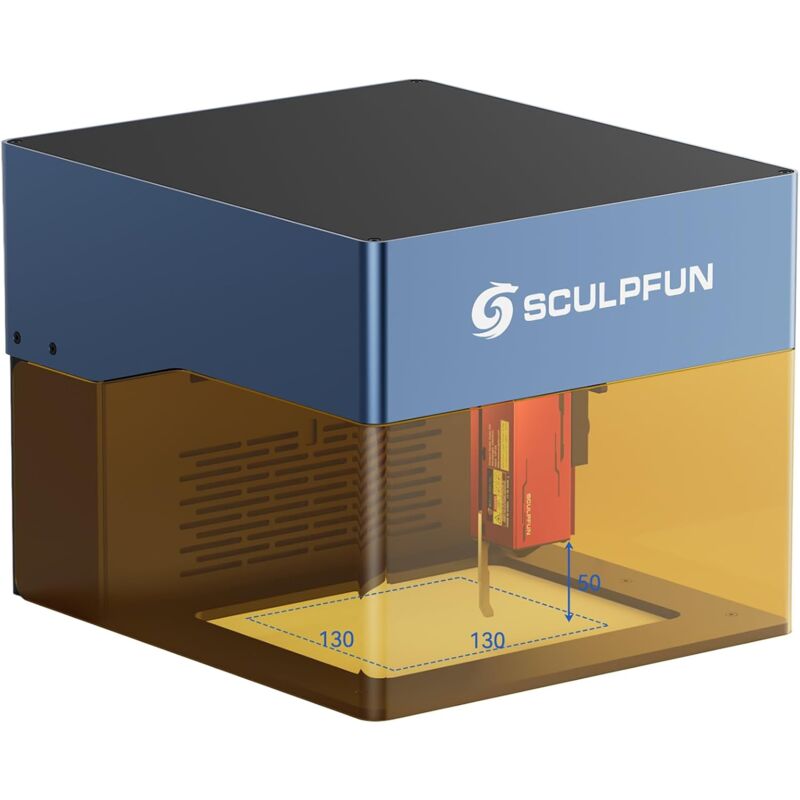 Sculpfun - iCube Pro Machine de graeveur laser 5 w avec alarme de température de filtre de fumée, vitesse de graveur de 10 000 mm/min, graveur laser