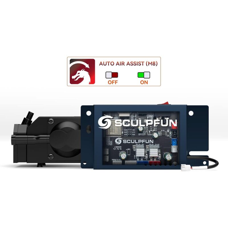 Sculpfun - Kit d'assistance à l'air automatique Version 12V pour la mise à niveau de la Machine de gravure S9/S10 vers l'assistance à l'air