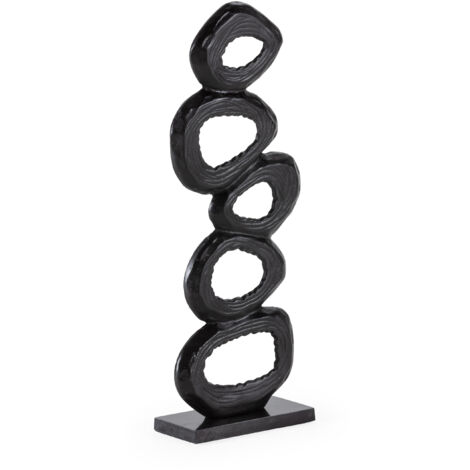 Sculpture 26x10x66 Métal Bronze/Marbre Noir