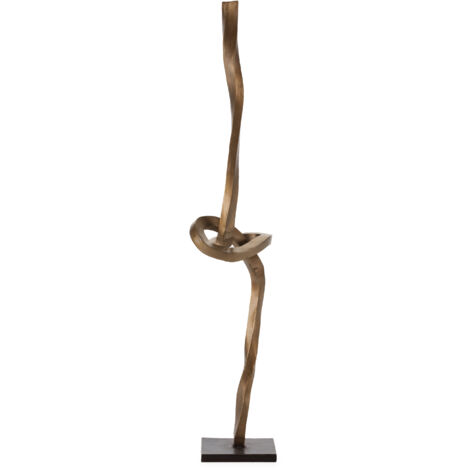 Sculpture 26x26x161 Métal doré antique/Bronze noirâtre