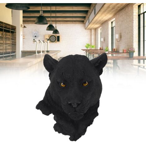 Sculpture Animal 3D Suspension Murale Animal Sculpture Resin Décoration Murale Unique Statue Animale Léopard Noir Decoration Bar Maison Luxe
