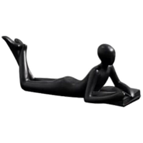 Sculpture Art Moderne Ornement Décoration Maison Bureau Artisanat Noir AAs Présenté