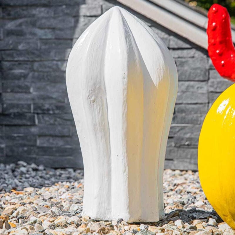 Wanda Collection - Sculpture cactus deco jardin blanc 30cm