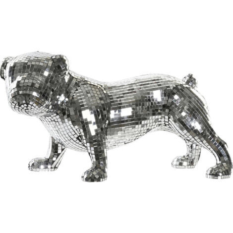 Sculpture chien effet miroir pour élégance intérieure - Argent effet miroir