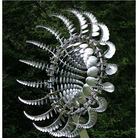 Sculpture cinétique en métal représentant un moulin à vent, décoration de jardin extérieur, décoration de cour en acier inoxydable