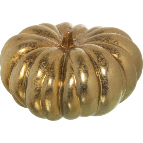 Sculpture citrouille dorée en céramique pour intérieur - Doré antique