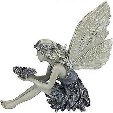Sculpture d'ange en pierre artificielle robuste, figurine d'elfe résistante aux intempéries et au gel pour la décoration de jardin, finition bicolore, matériaux de haute qualité