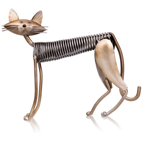 Sculpture de chat en métal, décoration artisanale, style moderne