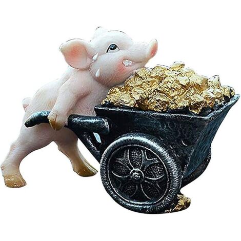 Sculpture de cochon en résine, ornement de jardin