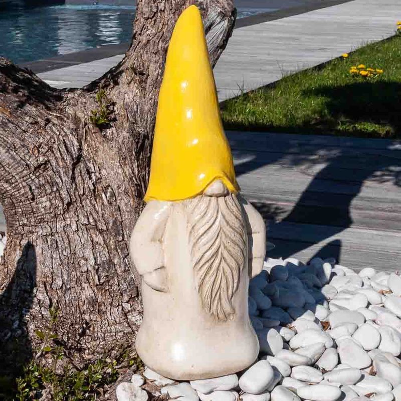 Wanda Collection - Sculpture de jardin nain 50cm jaune - Jaune