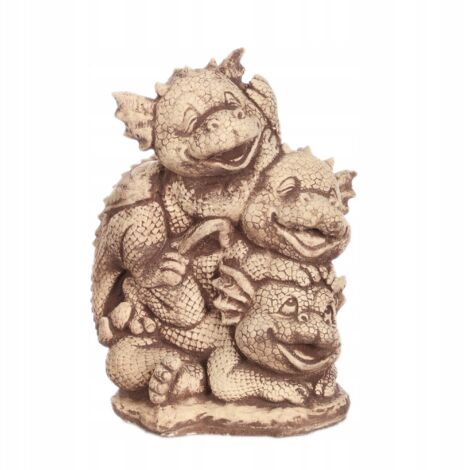 Sculpture de la famille de dragons en béton