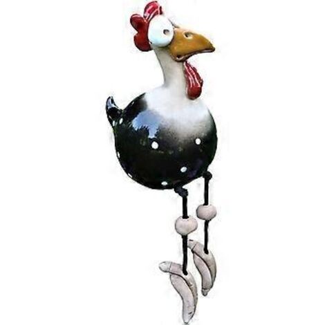 Sculpture de poulet en résine, couleurs éclatantes pour embellir votre jardin.