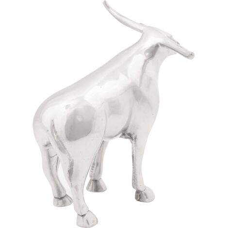 Sculpture de taureau Argent 20x17x23 cm Aluminium vidaXL