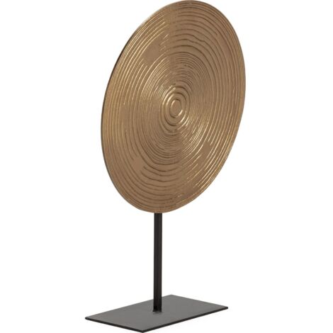 Sculpture décorative aluminium noir doré style contemporain - doré finition noir mat
