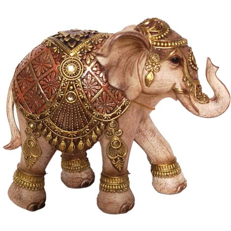 Sculpture d'éléphant ethnique en résine, figurine décorative pour la maison, ornement africain, 15 cm, idéal pour cadeaux