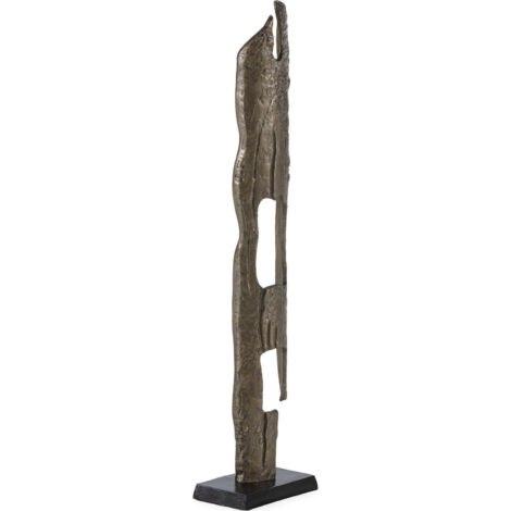 Sculpture élégance dorée sur pied noir - Doré antique sur socle noir