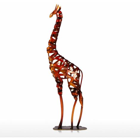 Sculpture En Metal, Girafe Tressee En Fer