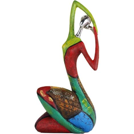 Sculpture Femme Abstraite, Figurine Décoration Intérieure Moderne, Art Coloré, Personnage Yoga, Peinture à l'huile, Statue Maison