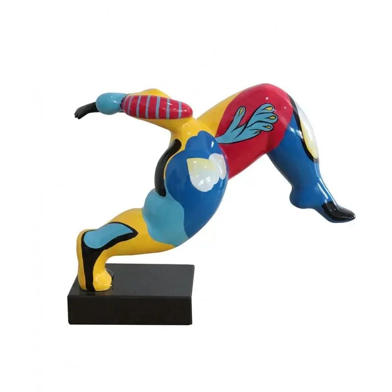 Statue femme avec motifs abstraits multicolores H41 cm - LADY DREAM