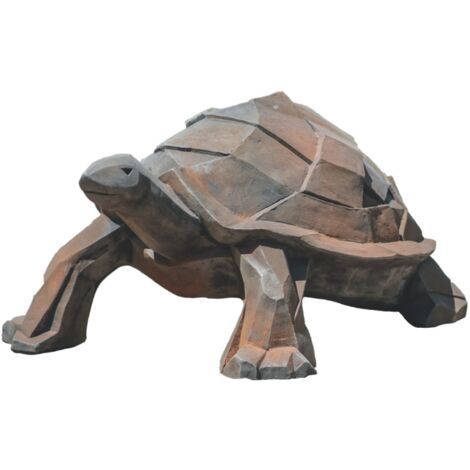 Sculpture jardin tortue - style Cubique - H. 25 cm - Gris