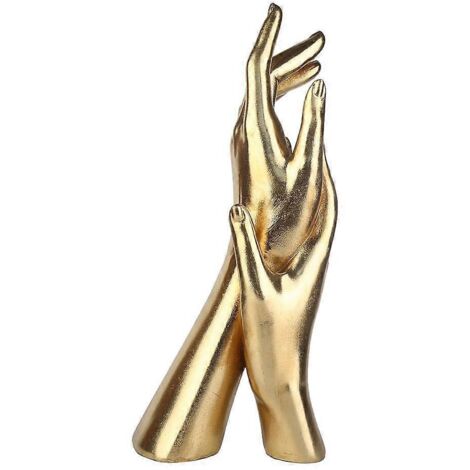 Sculpture Mains Dorées, Décoration Art en Résine, Cadeau d'Amitié